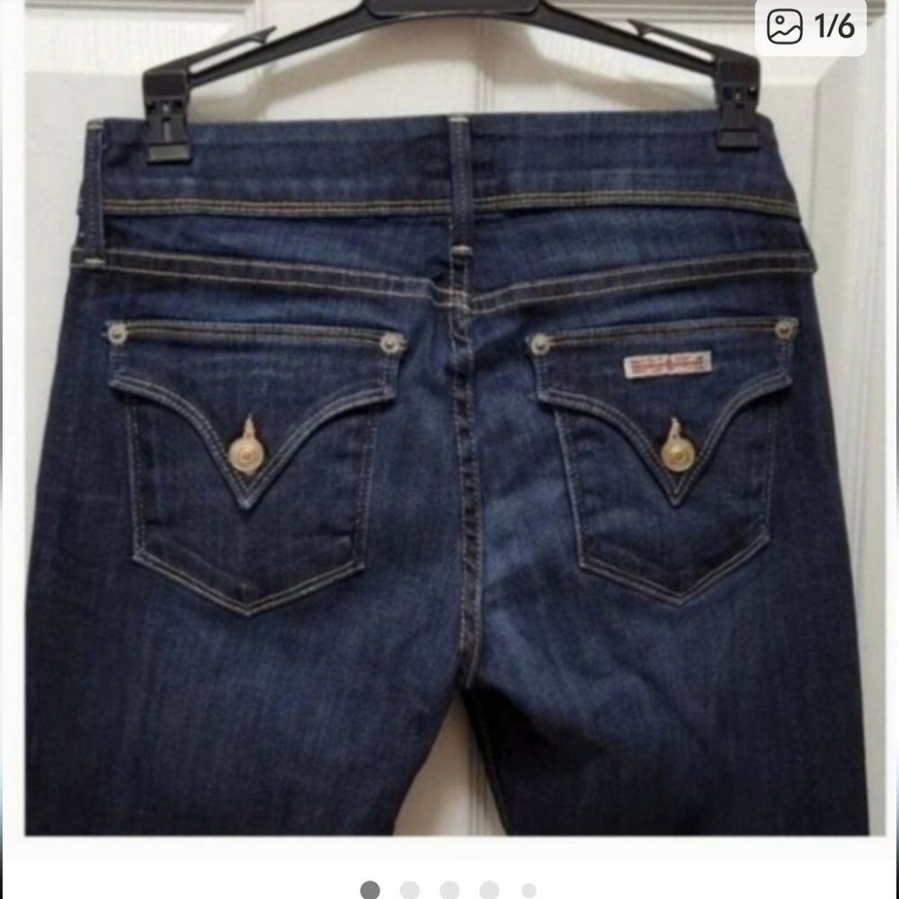 Hudson Signature Bootcut Low-rise Dark Wash Double button Womens SZ 27 EUC - Picture 7 of 7